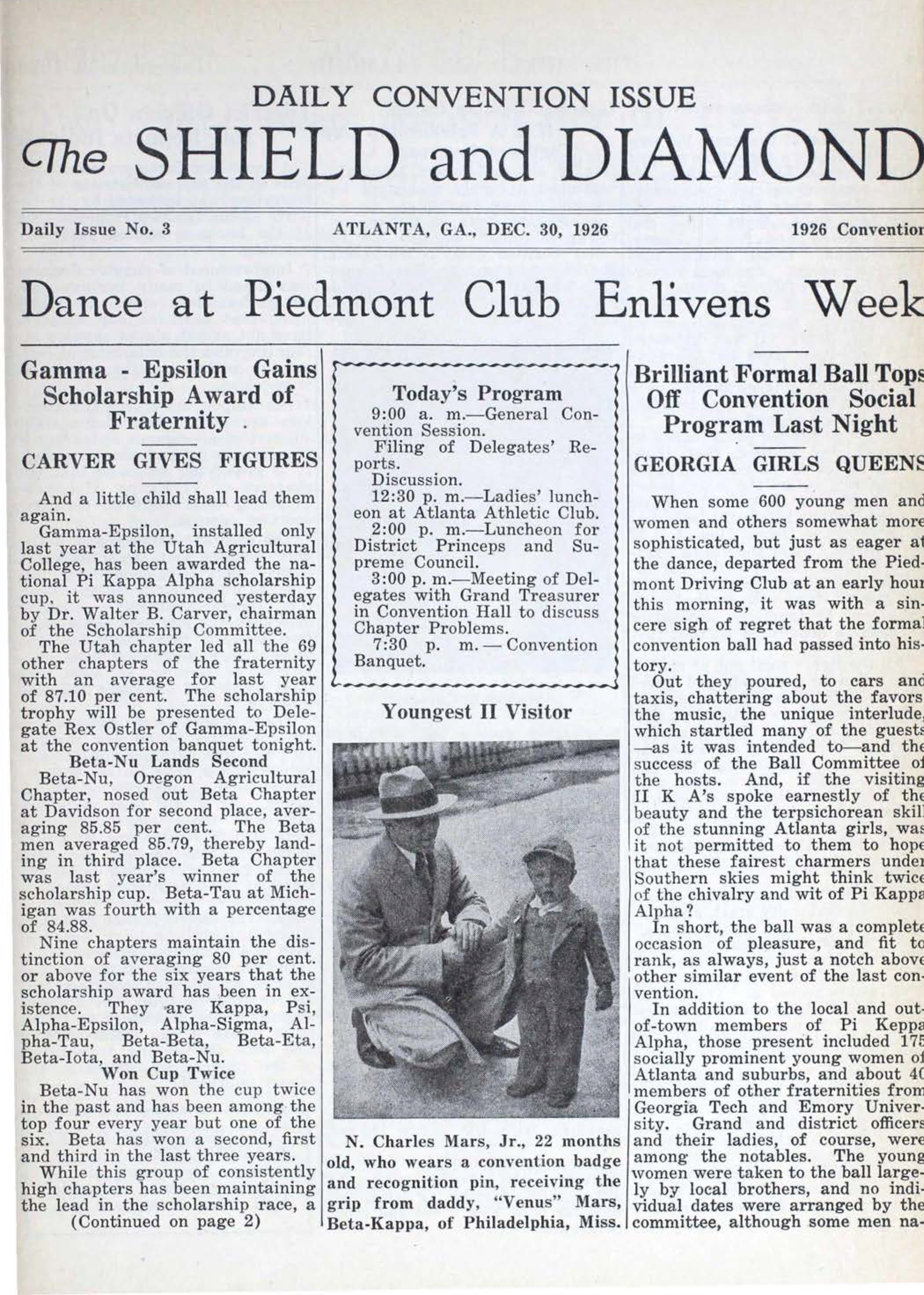 Daily 1926 Convention Issue, No. 3, December 30, 1926